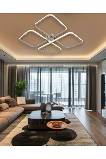 neeko Novem Ultra Led Avize | Kumandalı 3 Işık Seçeneği | Gri Modern Tasarım | 80w Plafonyer