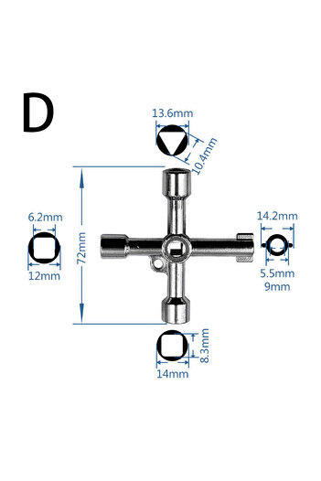 Choice D Multifunction Cross Switch Square Key Wrench Alloy Universal Triangle For Elevator Electrical Cup.