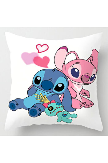 Miniso 45x45 cm stitch 14 Anime Figure Disney Stitch Double Sided Print Pillowcase Kawaii Stitch Pillow Pi