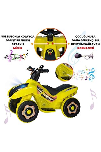 Pratikko Led Işıklı Müzikli Akülü Atv