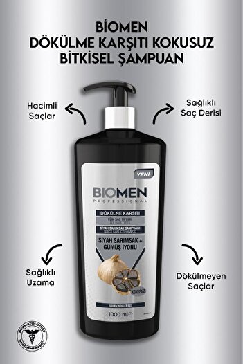 Biomen ŞAMPUAN 1000ML DÖKÜLME KARŞITI SİYAH SARMISAKLI