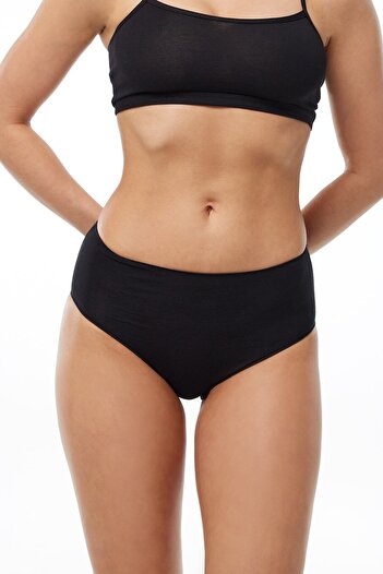 Malabadi Women's Black White Skin 6 Pack Modal High Waist Slip Panties 1955