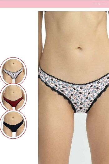 U.S. Polo Assn. Women's Mixed Pattern Cotton Slip Panties-Navy Blue U.S Polo Assn. 66431