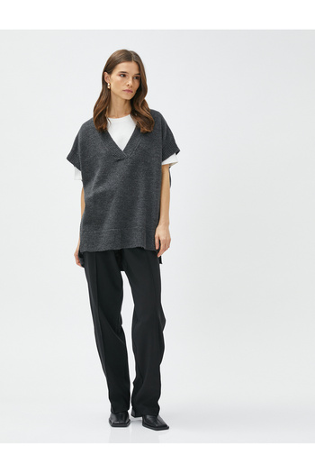 Koton V-Neck Sweater Oversize