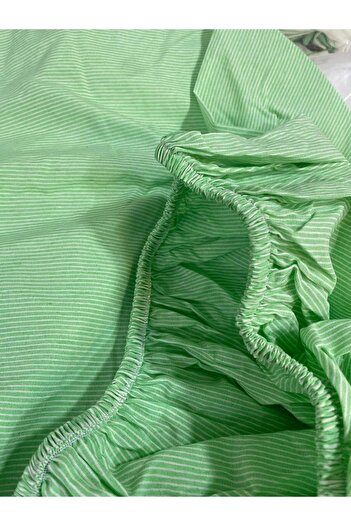 CANDAN ÇEYİZ Natural Green Duvet Cover Set with Double Sheets and Elastic