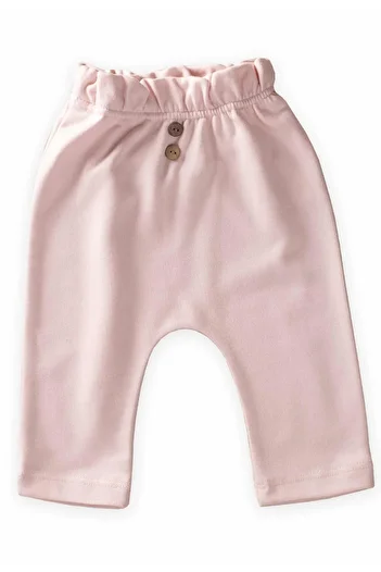 Cigit Ruffled Waist Sweatpants 0-4 Years Powder Pink
