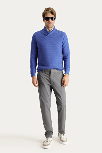 Kiğılı Regular Fit Lycra Satin Canvas / Chino Pants