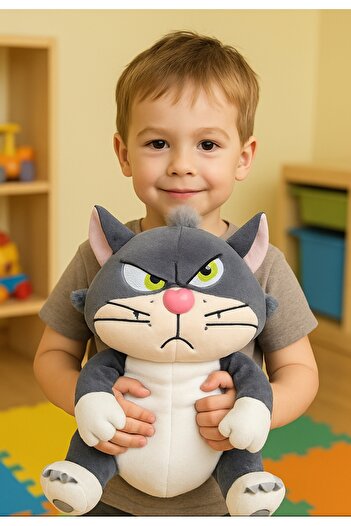 Şirin 35 Cm Somurtkan Kedi Peluş Oyuncak – Yumuşacık Ve Karakterli
