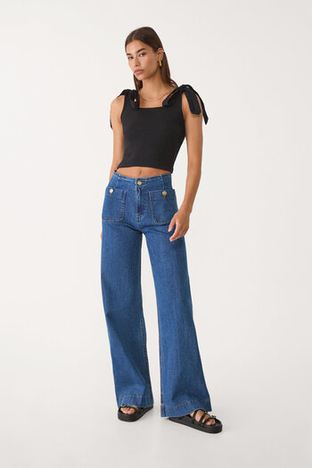 Stradivarius D77 Minimalist jeans with pockets