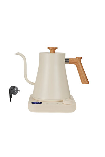 Choice White EU220V Electric Gooseneck Kettle 900ML Hand Brew Coffee Pot Smart Teapot Temperature Control P