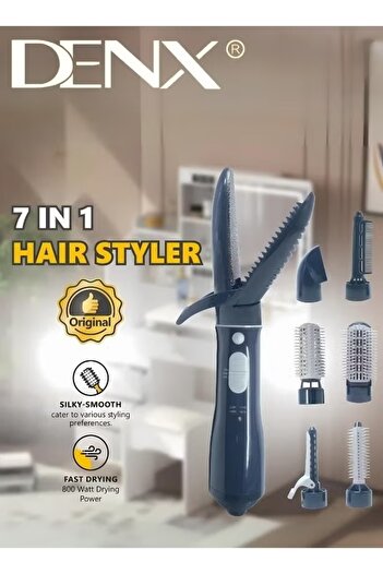 Denx Hair dryer 7 × 1 with a power of 800 watts and various speeds for drying and styling hair DX1358
