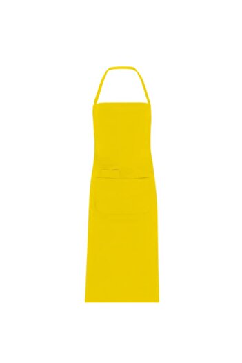 OEM Long yellow apron with neck strap and front pockets