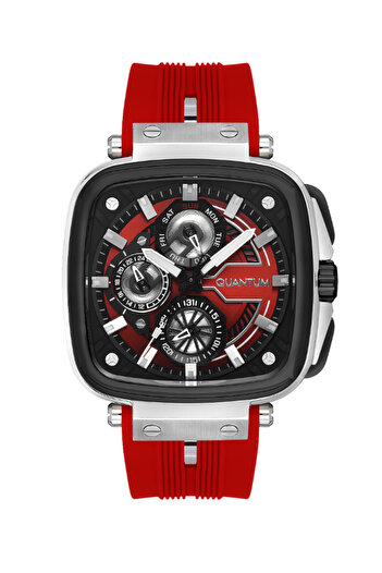 Quantum Quantum Men's Multifunction Red Dial Watch - PWG1014.358