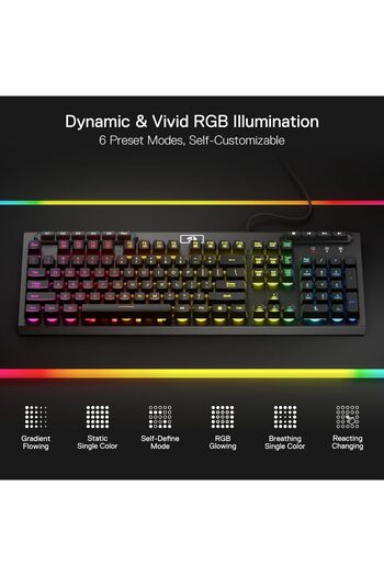 REDRAGON لوحة مفاتيح الألعاب K513 RGB Membrane (104 مفاتيح)