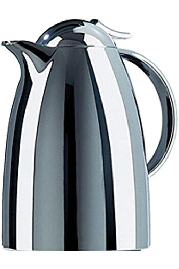 emsa Auberge Quick-Tip Vacuum Flask, 0.65L, Chrome – Compact, Stylish, and Easy-Pour Thermos