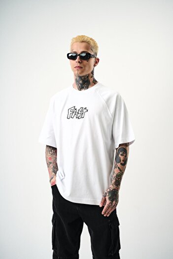 Respire Ανδρικό μπλουζάκι Fast Embroidered Oversize Λευκό