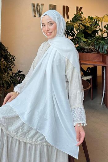 lamelif Comfort Cotton Shawl Off White