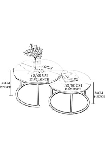 Generic End Table, Table for Living Room Modern Round Faux Marble Nesting Modern Living Accent Side Coffee S