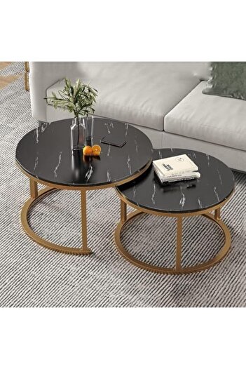 Generic End Table, Table for Living Room Modern Round Faux Marble Nesting Modern Living Accent Side Coffee S