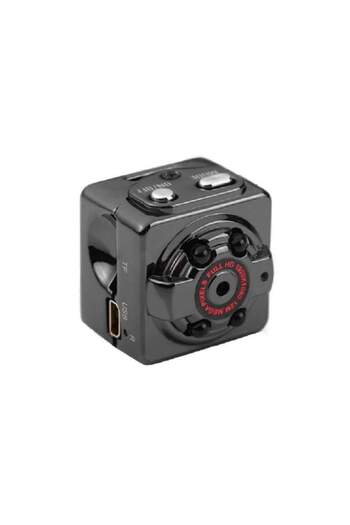 SIKS Mini cameră ®, rezoluție înaltă Full HD 1080p DV DC, detectare mișcare, vedere nocturnă, negru