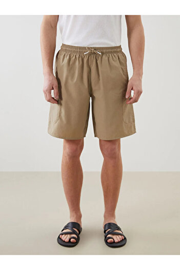 LC Waikiki Lcw swimwear beige knee length basic men's swim shorts