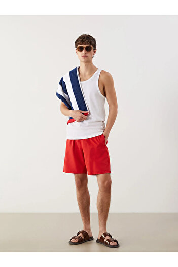 LC Waikiki Lcwaikiki Classic Red Knee Length Boy Basic Men's Swim Shorts