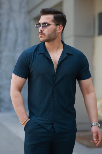 TUA MODA Tua Moda Men's Ottoman Fabric Pants Shirt Suit