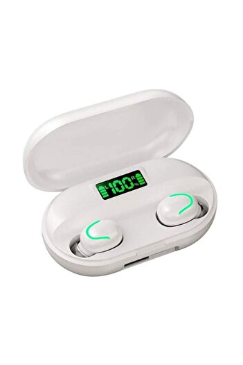 SIKS Căști wireless TWS ®, afișaj LED, sunet HD, albe, Bluetooth