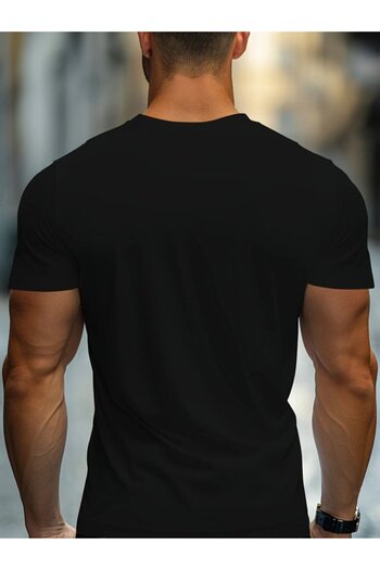 INFİVENTO Men's Short Sleeve V Neck Viscose Blouse
