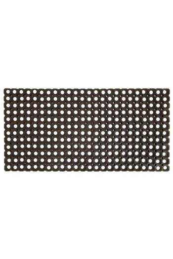 Generic HONEY BEE Rectangle Shaped Hard and Durable Eco-Friendly Hollow Rubber Door Mat Black 100 x 50 cm
