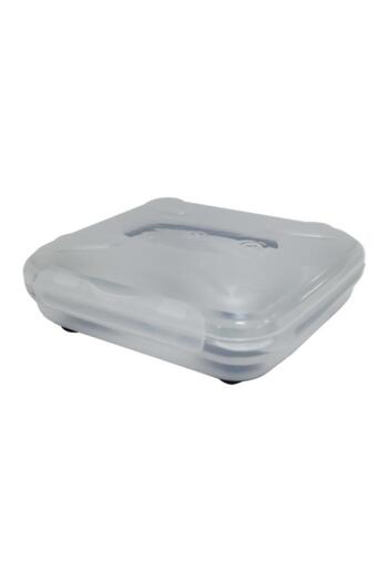 Generic smash 2-Piece Hinged Lid Leakproof Air Tight Sandwich and Snack Box Clear and Black 11246