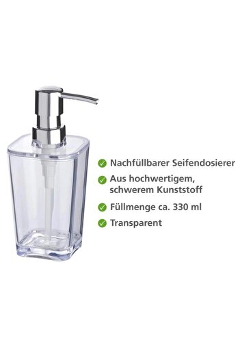 Generic Wenko Candy Transparent Soap Dispenser Silver and Clear