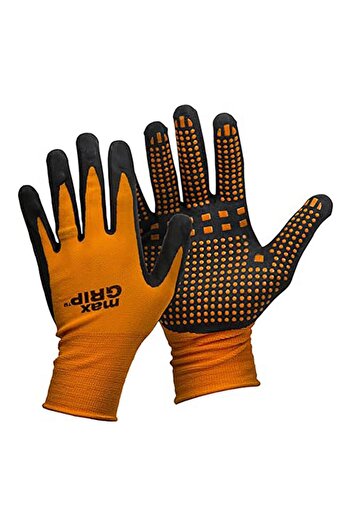 Generic Midwest Max Grip Nitrile Dot Gardening Gloves Orange