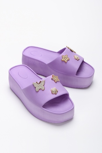 OZYO Simi Lilac Stone High Sole Platform Eva Beach Summer - Daily Slippers