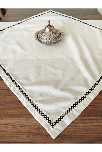 denizli hatırası Washed Linen Soft Iron-Free Laced Tablecloth
