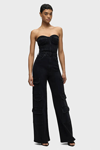 Hudson CARGO BUSTIER JUMPSUIT - - 24, BLACK