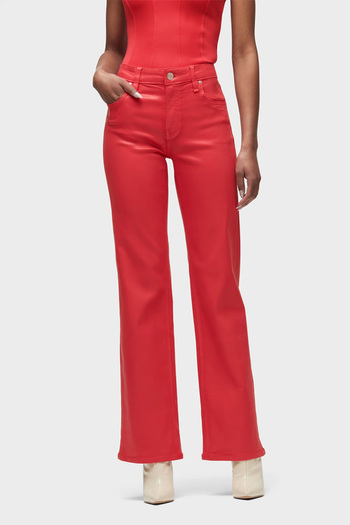 Hudson Red High-rise Wide Leg Pants - - 27, Red