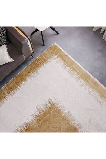 Danube Home Luxura Artsilk Modern Contemporary Rug Acrylic Area Rug Floor Covering L340xW240cm-Gold