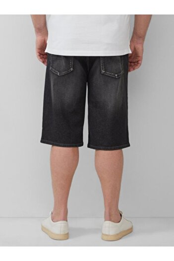 s.Oliver Big Sizes Men's Big Size Denim Shorts, Casby With Mid-rise Waist And Relaxed Fit, Dark Grey