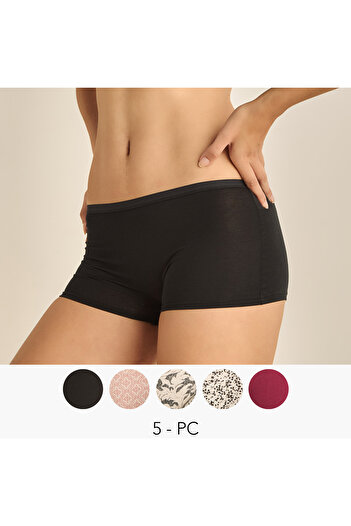 FAV Set of 5 - Assorted Boyshort Briefs with Elasticated Waistband