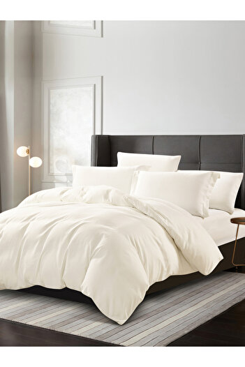 Donetella 6-Piece Hotel Striped Duvet Cover Set, King Size 260x240 cm, Microfiber, Without Filler