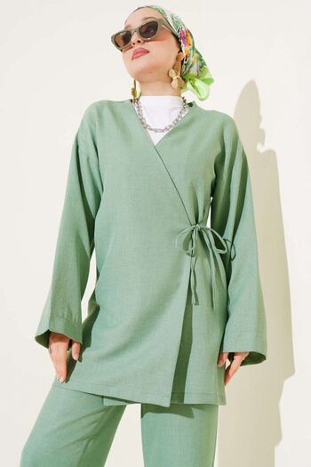 modasindoma Women's Side Tie Kimono Double Suit