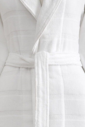 Özdilek Sadem Organic Stripe Shawl Collar Bathrobe