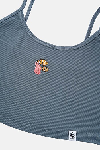 WWF Market Clown Fish Ribbed Strap Undershirt - Smoked