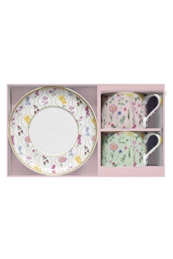 EasyLife 2-Piece Meadow Flowers Cup and Saucer Set Multicolor 240ml