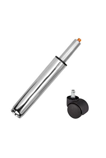 Depox Set role universale Ø11 mm, PVC și cilindru cu piston, gaz, pentru scaune de birou, argintii, 35 cm