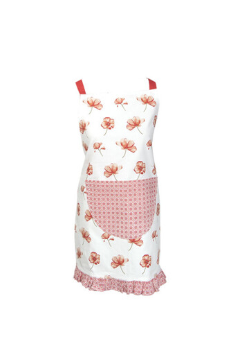 Clayre & Eef Șorț de bucătărie pentru copii cu maci din bumbac 48x56 cm