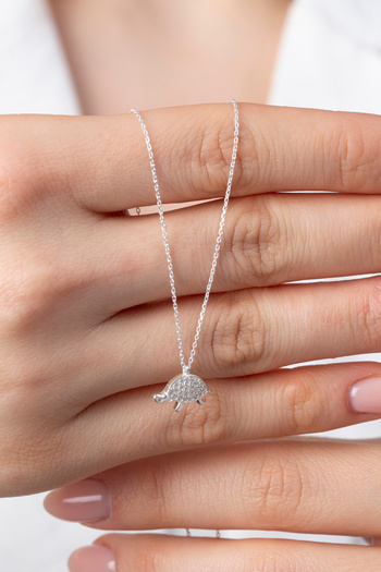 Elika Silver 925 Ayar Gümüş Minimal Kaplumbağa Kolye