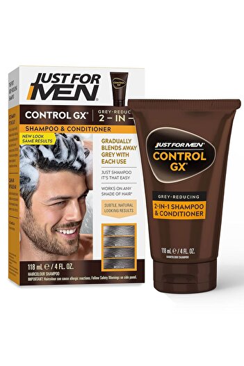 Just For Men Control GX 2 in 1 Gri Saç Koyulaştırıcı Şampuan 118 ML