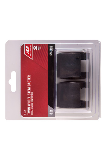 ACE 2-Piece Swivel Plastic Wheel Stem Caster Black 2inch